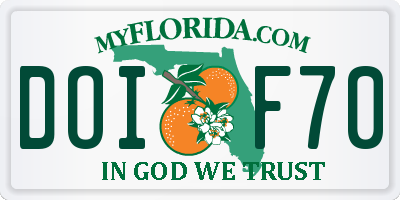 FL license plate DOIF70