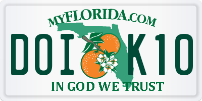 FL license plate DOIK10