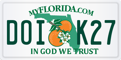 FL license plate DOIK27