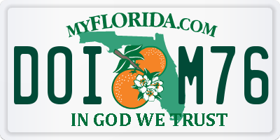 FL license plate DOIM76