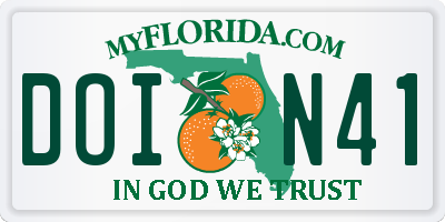 FL license plate DOIN41