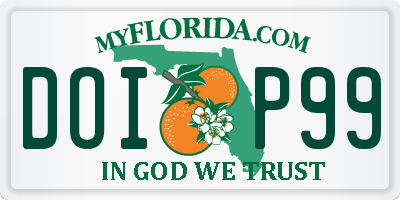 FL license plate DOIP99