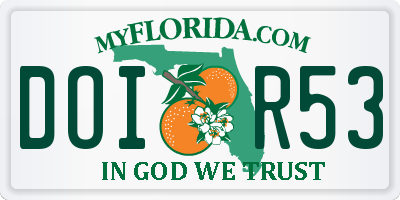 FL license plate DOIR53