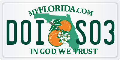 FL license plate DOIS03