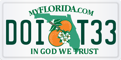 FL license plate DOIT33