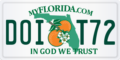 FL license plate DOIT72
