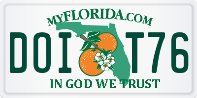 FL license plate DOIT76