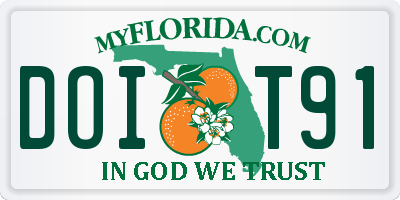 FL license plate DOIT91