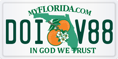 FL license plate DOIV88
