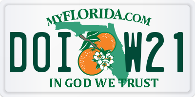 FL license plate DOIW21