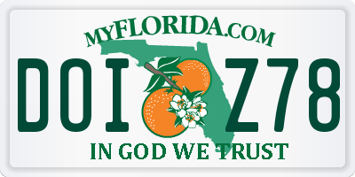 FL license plate DOIZ78