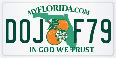 FL license plate DOJF79