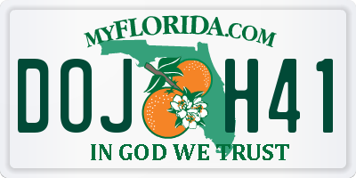 FL license plate DOJH41
