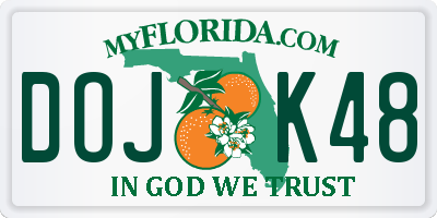 FL license plate DOJK48