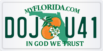 FL license plate DOJU41