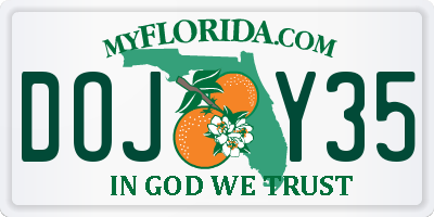 FL license plate DOJY35