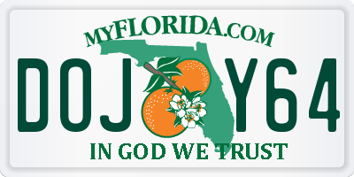 FL license plate DOJY64