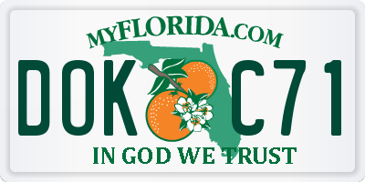 FL license plate DOKC71
