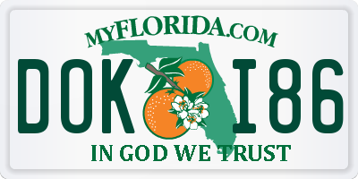 FL license plate DOKI86