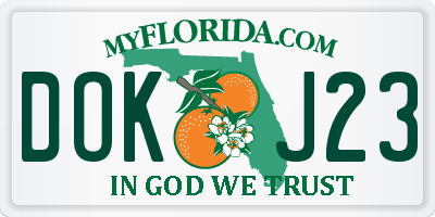FL license plate DOKJ23