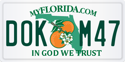 FL license plate DOKM47