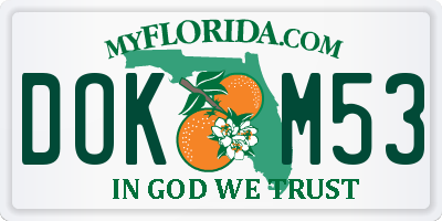 FL license plate DOKM53