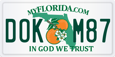 FL license plate DOKM87