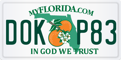 FL license plate DOKP83