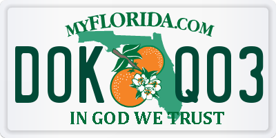 FL license plate DOKQ03