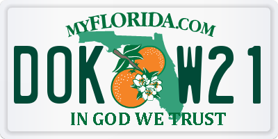 FL license plate DOKW21