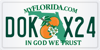 FL license plate DOKX24