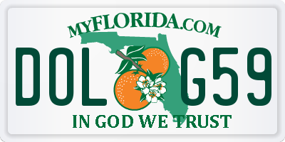 FL license plate DOLG59