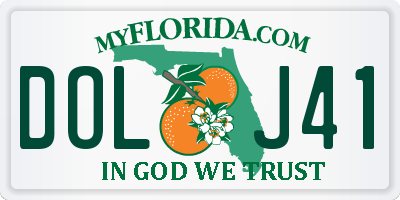 FL license plate DOLJ41