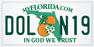 FL license plate DOLN19