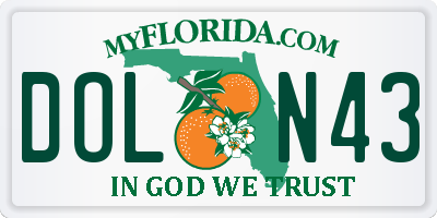 FL license plate DOLN43