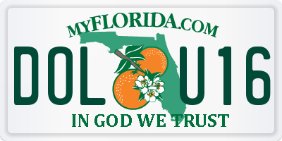 FL license plate DOLU16