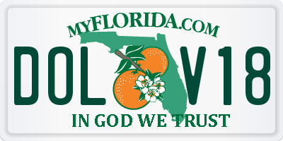 FL license plate DOLV18