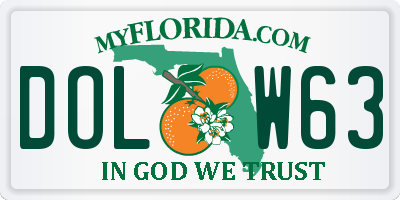 FL license plate DOLW63