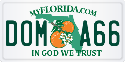 FL license plate DOMA66