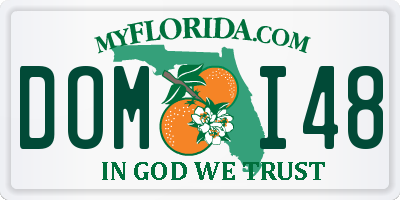 FL license plate DOMI48
