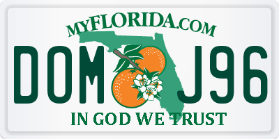 FL license plate DOMJ96