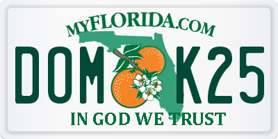 FL license plate DOMK25