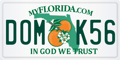 FL license plate DOMK56