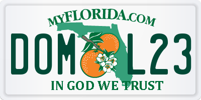 FL license plate DOML23
