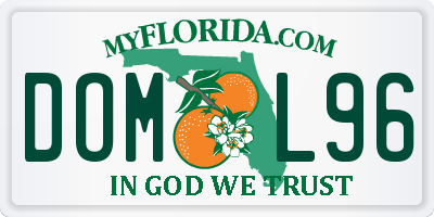 FL license plate DOML96