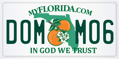 FL license plate DOMM06