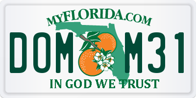 FL license plate DOMM31