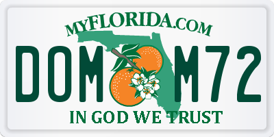 FL license plate DOMM72