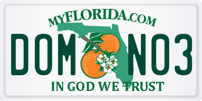 FL license plate DOMN03