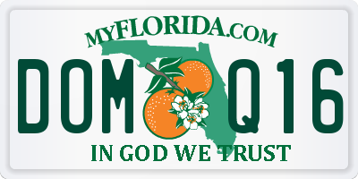 FL license plate DOMQ16